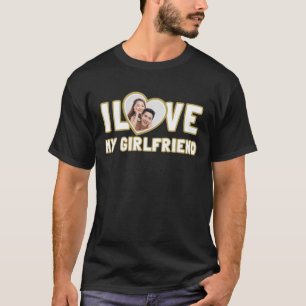 T-shirt J'Aime Ma Petite Amie Personnalisée Romantique Fun