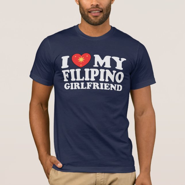 T-shirt J'aime ma petite amie philippine (Devant)