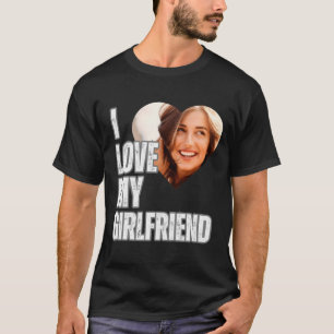 T-shirt J'aime ma petite amie Photo de coeur Cadeau petit