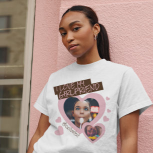 T-shirt J'aime ma petite amie   Photo personnalisée 2