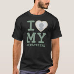 T-shirt J'Aime Ma Petite Amie Plus Que Jamais Photo Sage<br><div class="desc">Créez votre propre T-shirt I Love My Girlfriend plus que jamais Photo Text T-Shirt avec ce modèle chemise moderne et drôle avec une police serif cool sauge verte et petite amie photo dans un immense coeur beige d'ivoire clair. Ajoutez votre propre photo, votre nom ou tout texte personnalisé. Le t-shirt...</div>