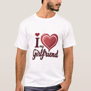 T-shirt J'aime ma petite amie sur mesure