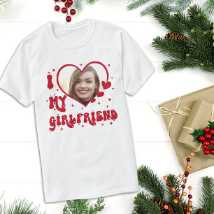 T-shirt J'aime ma petite amie Typographie du coeur