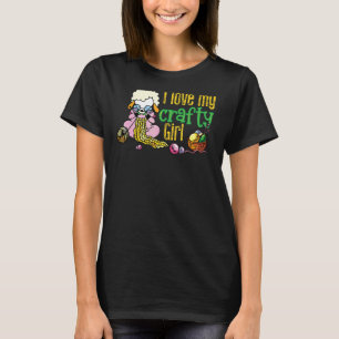 T-shirt J'aime ma petite fille artisanale Tricot Citation
