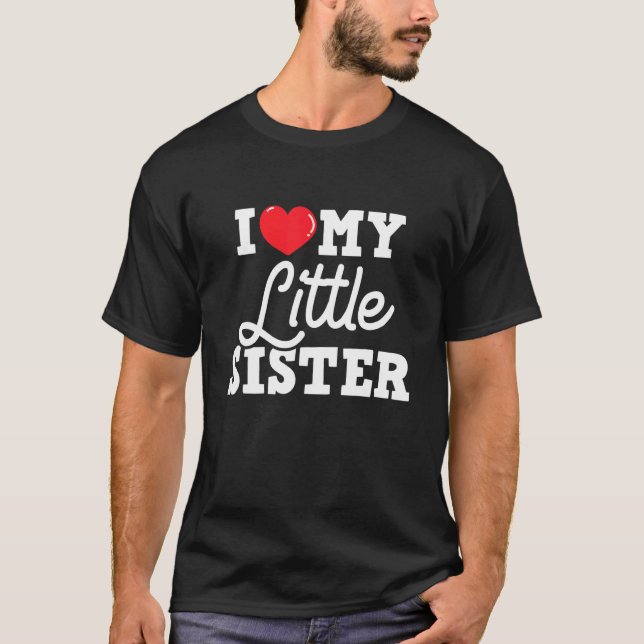 T-shirt J'Aime Ma Petite Soeur Soeurs Frères Aimer (Devant)