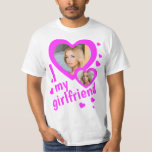 T-shirt J'aime ma photo de petite amie<br><div class="desc">Créez votre propre chemise rose J'aime ma petite amie. Cette chemise peut être un cadeau d'anniversaire frénétique et amusant. Forcez votre petit ami à porter cette chemise super mignonne tout le temps et découragez-le d'être infidèle. Il recevra beaucoup de compliments à l'école ou au travail. La chemise "J'aime ma petite...</div>