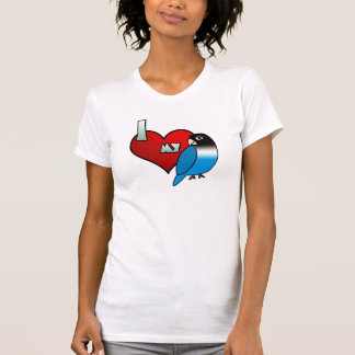 T-shirt J'aime ma pièce en t masquée de perruche de noir