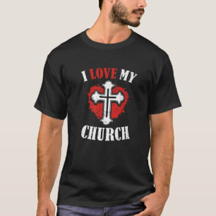 T-shirt J'aime ma retraite de l'Église de coeur