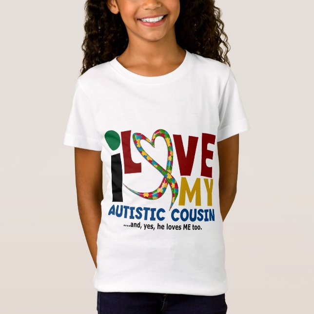 T-Shirt J'aime ma SENSIBILISATION SUR L'AUTISME autiste du (Devant)