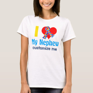 T-shirt J'aime ma sensibilisation sur l'autisme de neveu