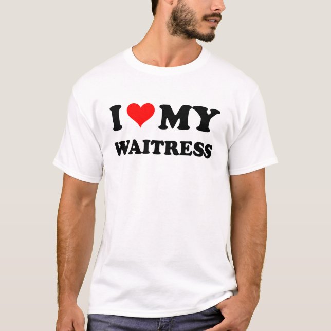T-shirt J'aime ma serveuse (Devant)