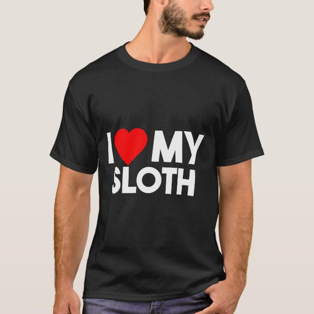 T-shirt J'Aime Ma Sloth Nap Sloth Lazy (Devant)