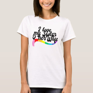 T-shirt J'aime ma soeur et sa femme gay frère de la fierté
