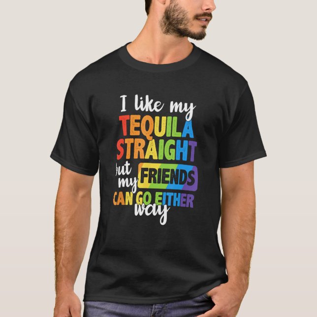 T-shirt J'Aime Ma Tequila Droite Mes Amis Peuvent Aller Ei (Devant)