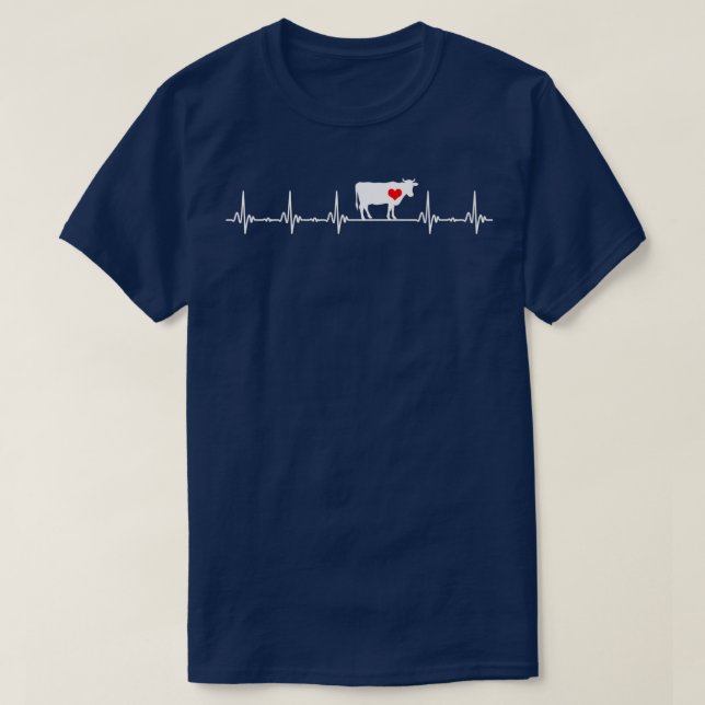 T-shirt J'aime ma vache Valve EKG Heartbeat Patient (Design devant)