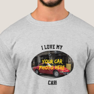 T-shirt J'Aime Ma Voiture ! Ajouter votre photo voiture, m