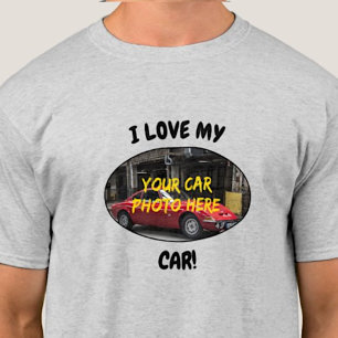 T-shirt J'Aime Ma Voiture ! Ajouter votre photo voiture, m