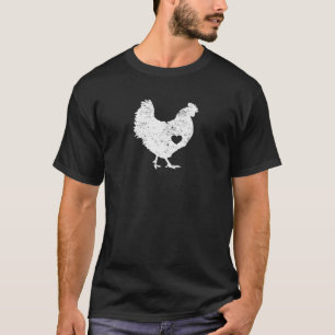 T-shirt J'aime ma volaille blanche folle de poule de