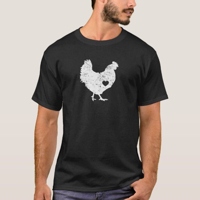 T-shirt J'aime ma volaille blanche folle de poule de (Devant)