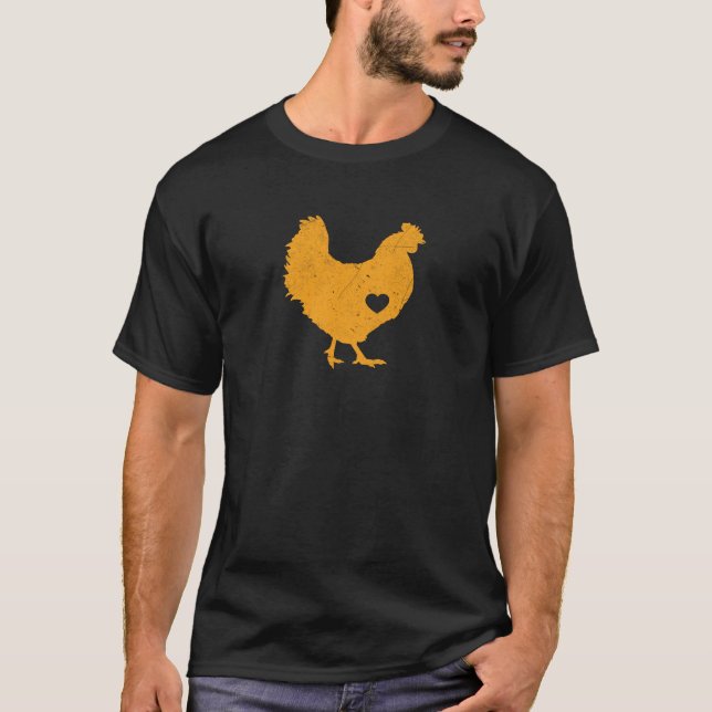 T-shirt J'aime ma volaille orange folle de poule de (Devant)