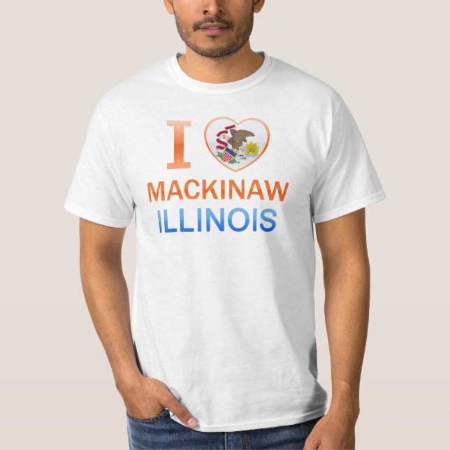 T-shirt J'aime Mackinaw, IL (Devant)