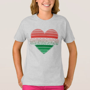 T-shirt J'aime Madagascar, coeur malgache