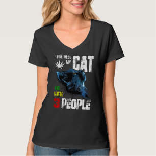 T-shirt J'Aime Maimer Mon Chat Et Peut-Être 3 Personnes