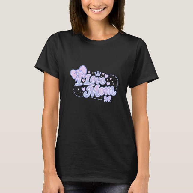 T-shirt J'aime Maman – Conception Pastel Kawaii (Devant)