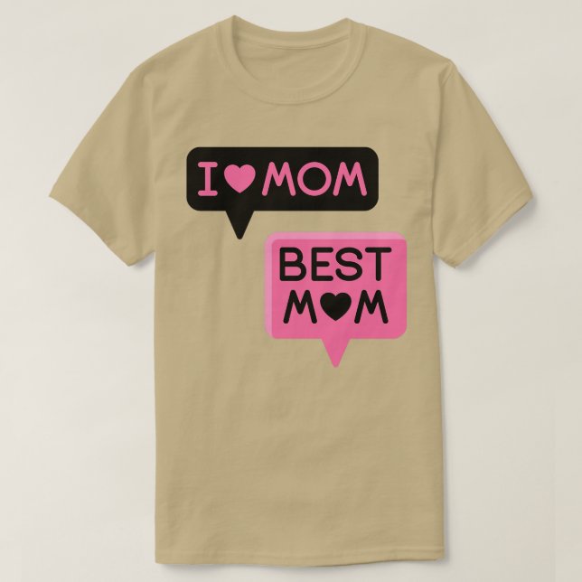 T-shirt j'aime maman la meilleure maman (Design devant)