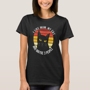 T-shirt J'Aime Maman Mon Chat Et Peut-Être 3 Personnes