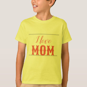 T-shirt J'aime maman orange jaune enfant garçon