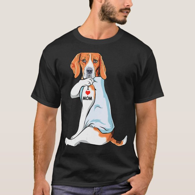 T-shirt J'Aime Maman Tatouage Treking Walker Coonhound Mam (Devant)