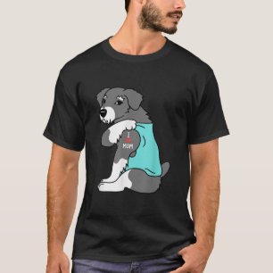 T-shirt j'aime maman tattoo schnauzer drôle mors day dog