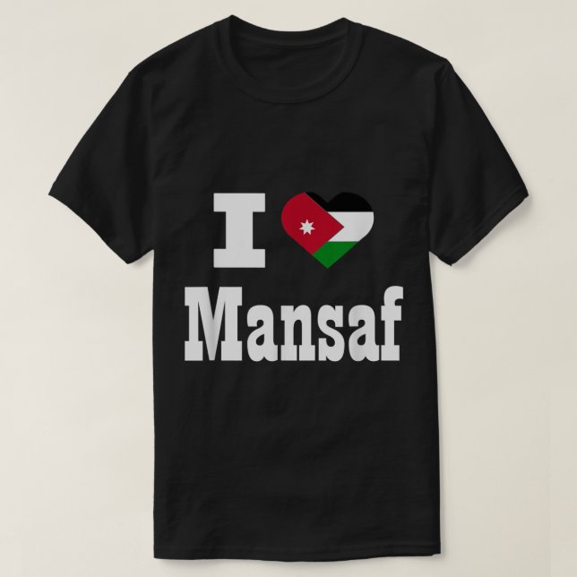 T-shirt J'aime Mansaf foodie drapeau jordanien (Design devant)