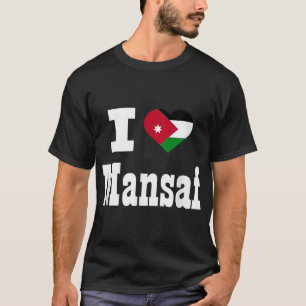T-shirt J'aime Mansaf foodie drapeau jordanien