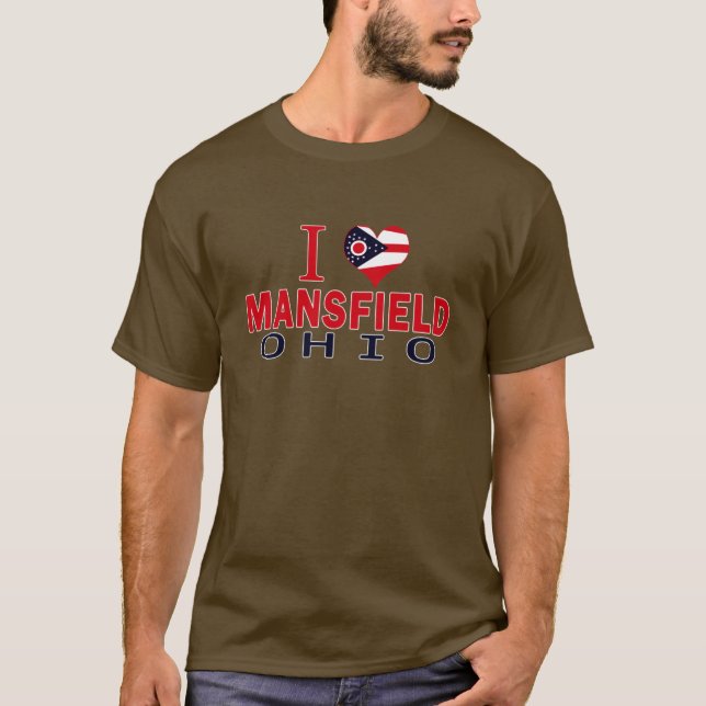 T-shirt J'aime Mansfield, Ohio (Devant)