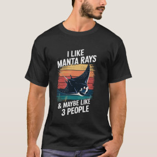 T-shirt J'aime Manta Raies Mer Océan Pastenague Animal Man