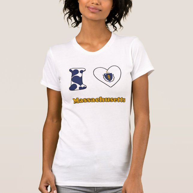 T-shirt J'aime Massachusetts (Devant)