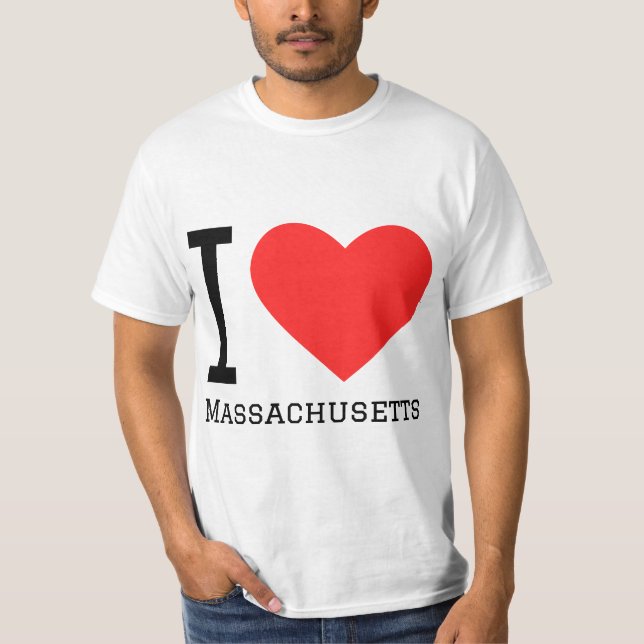 T-shirt J'aime Massachusetts (Devant)