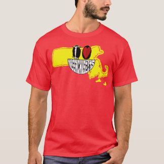T-shirt J'Aime Massachusetts Sourire Un Visage Heureux