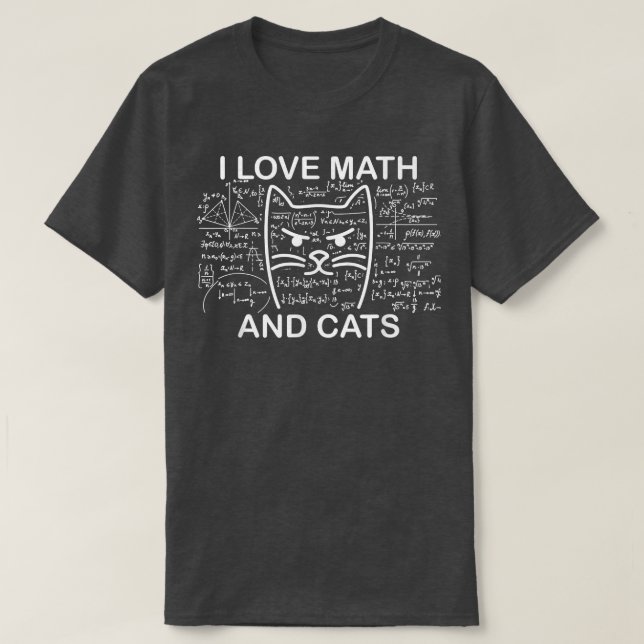 T-shirt J'aime Math et Chats Humour Math étudiant Math Sci (Design devant)