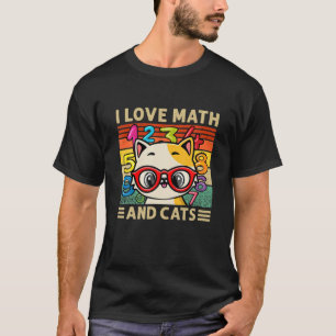 T-shirt J'Aime Maths Et Chats Mathématiques Formule Chat N
