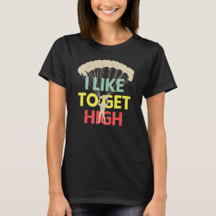 T-shirt J'aime me sentir planer parachutisme rétro parachu