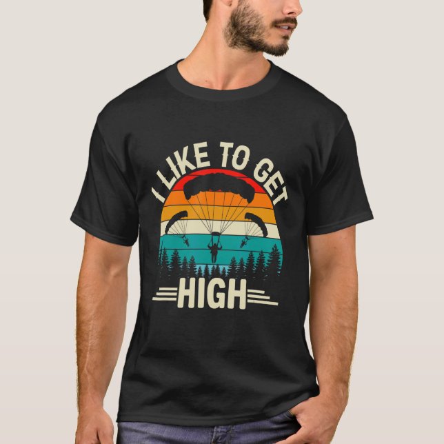 T-shirt J'aime me sentir planer   Skydiver Saut en parachu (Devant)