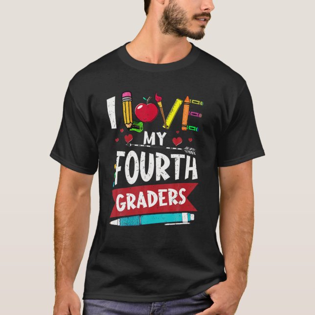 T-shirt J'Aime Mes 4E Étudiants Funny 4E Enseignant G (Devant)