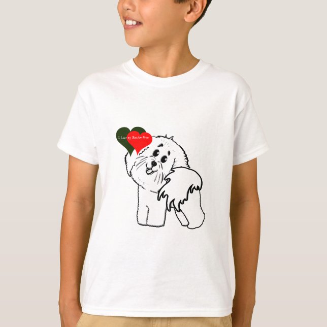 T-shirt J'aime mes accessoires Bichon Frise Dog (Devant)