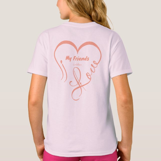 T-shirt J'aime mes amis - Câlins (Dos)