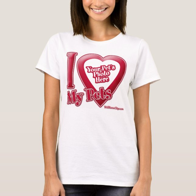 T-shirt J'aime mes animaux - Photo (Devant)