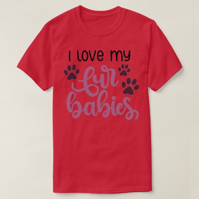 T-shirt J'aime mes bébés à fourrure (Design devant)