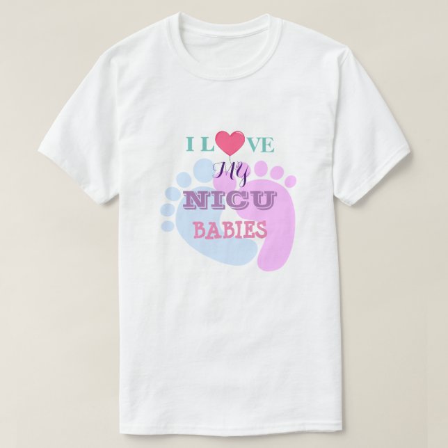 T-shirt J'aime mes bébés NICU (Design devant)